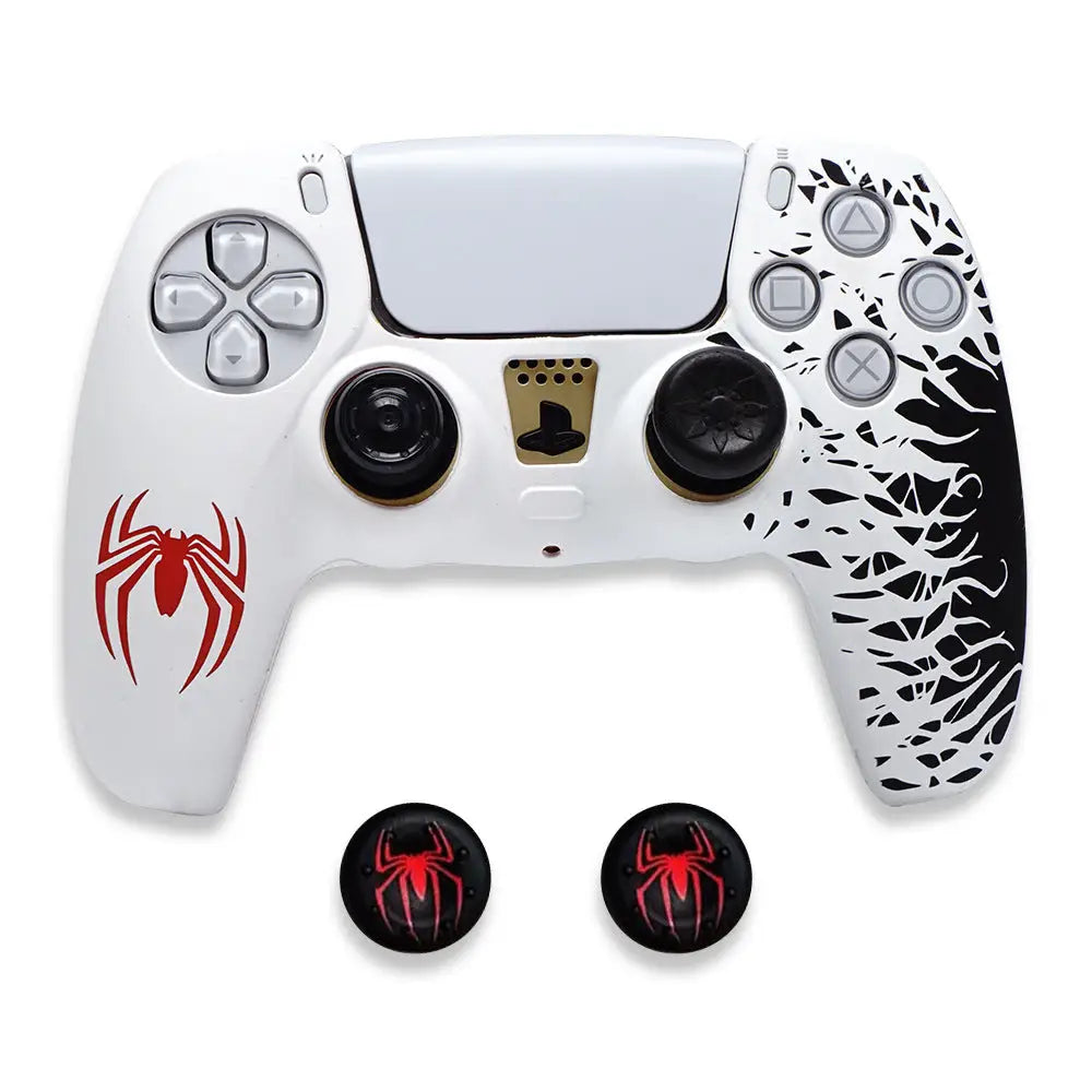 PS5 Controller Silicone Cover with Anti-Slip Grip & Joystick Caps - Protective Skin for PlayStation 5 Gamepad - White