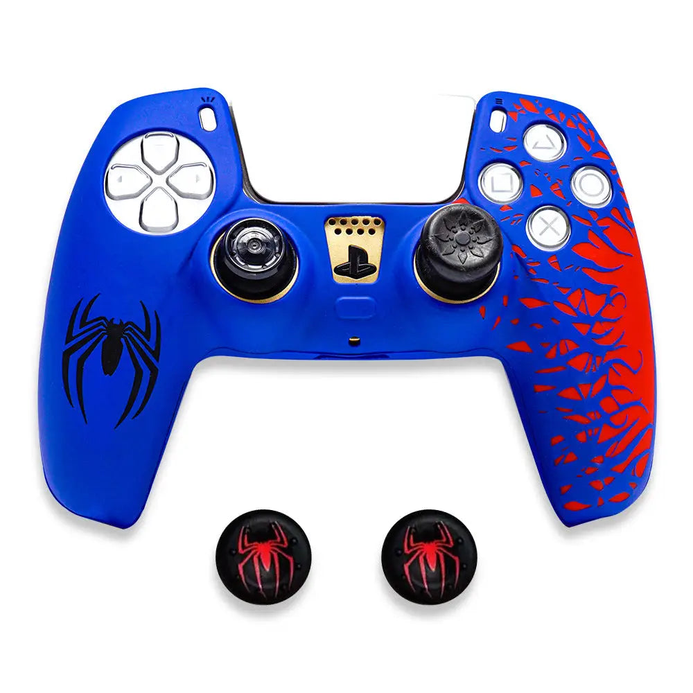 PS5 Controller Silicone Cover with Anti-Slip Grip & Joystick Caps - Protective Skin for PlayStation 5 Gamepad - Blue