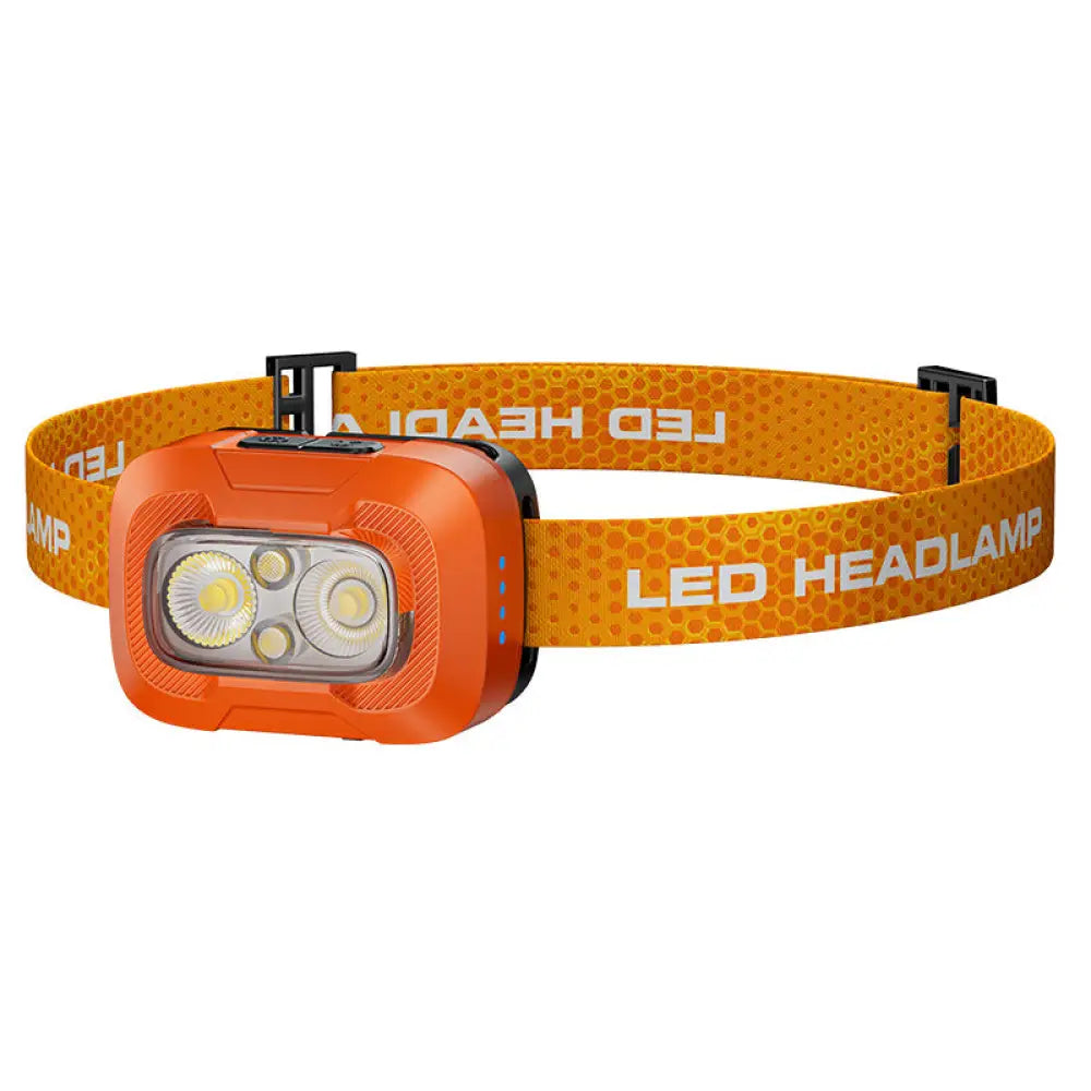 Rechargeable LED Headlamp 5W - Waterproof 3-Color Outdoor Headlight with 360 Degree Rotation & 1500mAh Battery