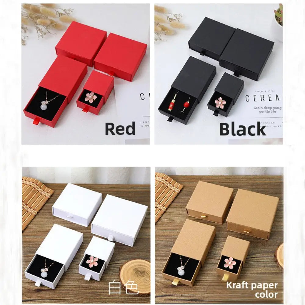Red Paper Drawer Jewelry Box for Gifts and Storage - Gifts for All Occasions