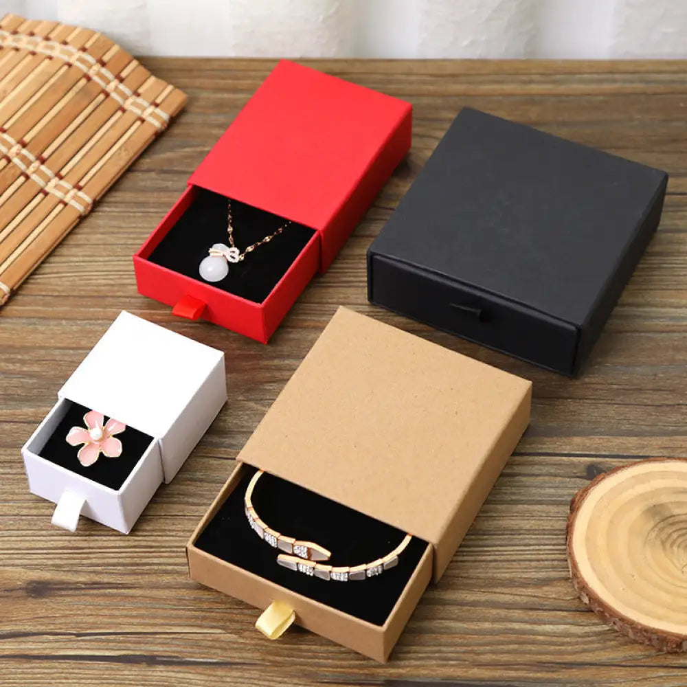 Red Paper Drawer Jewelry Box for Gifts and Storage - Gifts for All Occasions