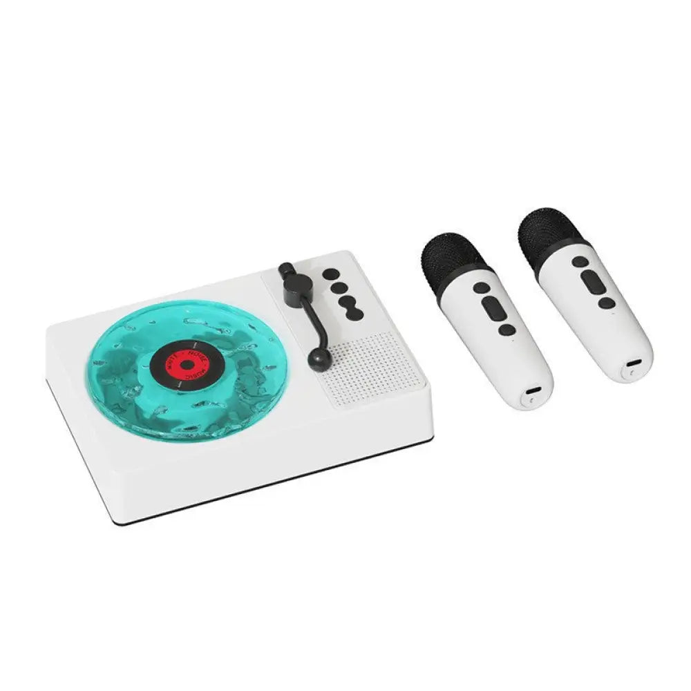 Retro Vinyl Clock Bluetooth Speaker (LK09) - Portable 5W Wireless Speaker with TF & AUX Support - Slate Gray / LK09