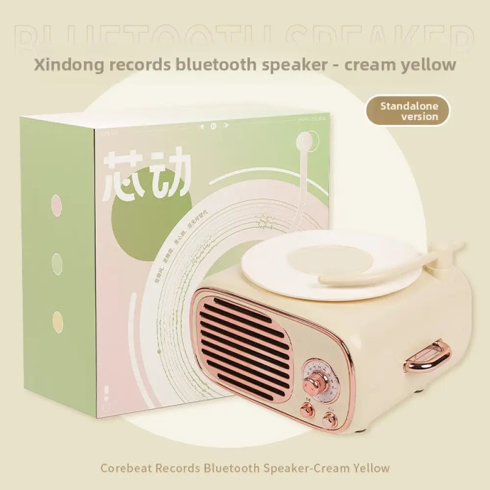 Retro Vinyl Clock Bluetooth Speaker (LK09) - Portable 5W Wireless Speaker with TF & AUX Support - Silver Gray / LK09