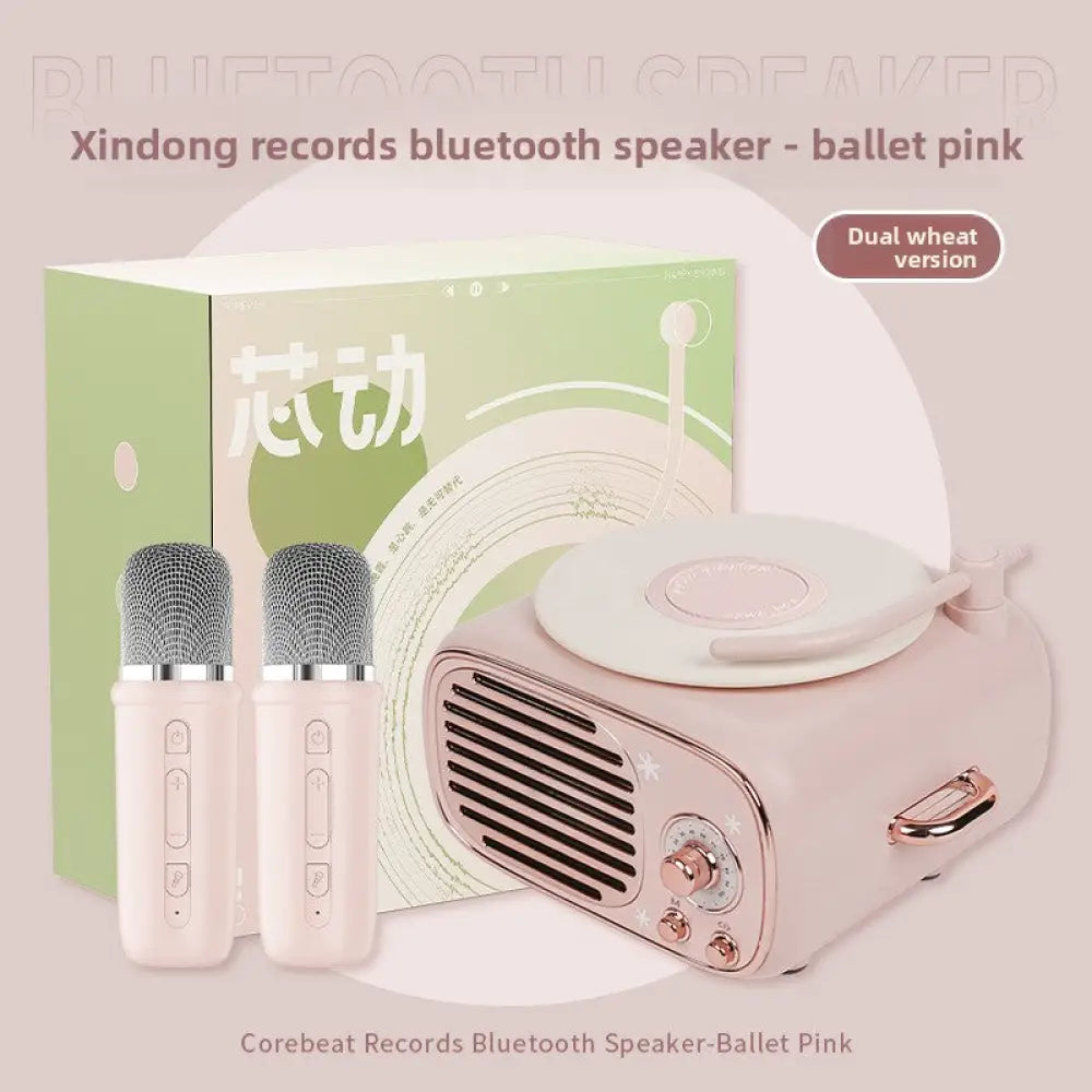 Retro Vinyl Clock Bluetooth Speaker (LK09) - Portable 5W Wireless Speaker with TF & AUX Support - Milky White / LK09