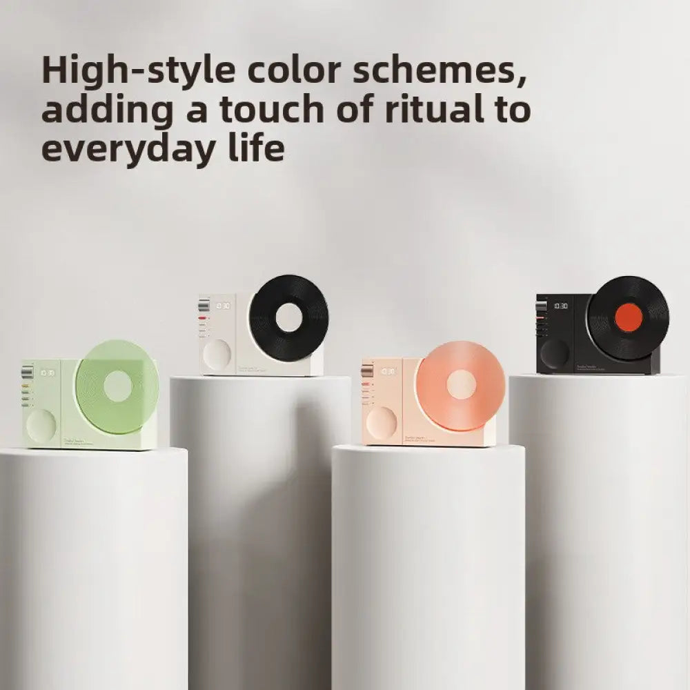 Retro Vinyl Clock Bluetooth Speaker (LK09) - Portable 5W Wireless Speaker with TF & AUX Support - Consumer Electronics