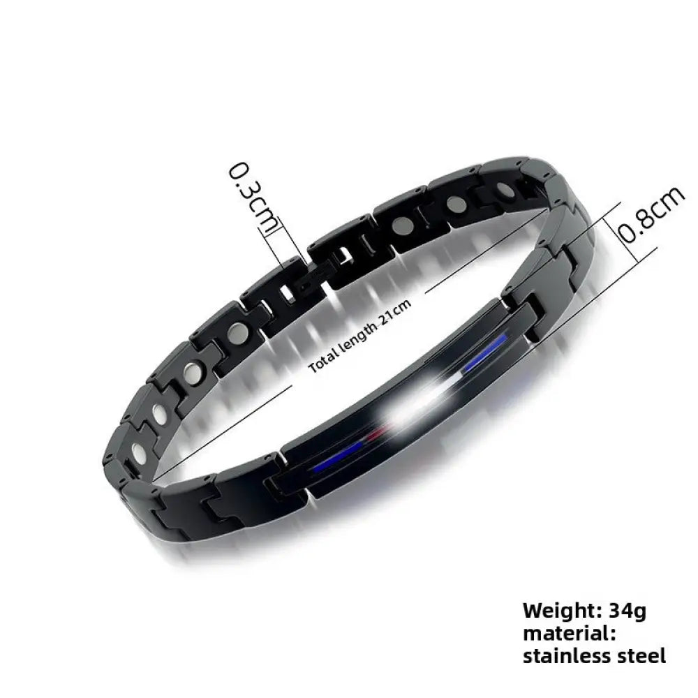 Stainless Steel Crocodile Curved Bracelet for Men and Women - Black 4 / Fully magnetic - Gifts for All Occasions