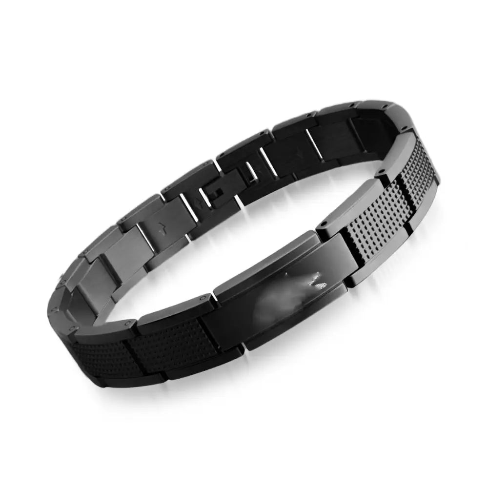 Stainless Steel Crocodile Curved Bracelet for Men and Women - Black frosted style / Fully magnetic - Gifts for All