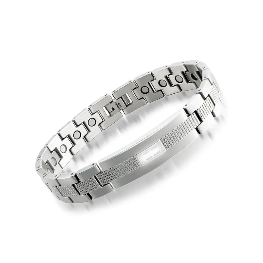 Stainless Steel Crocodile Curved Bracelet for Men and Women - Steel color 2 / Fully magnetic - Gifts for All Occasions