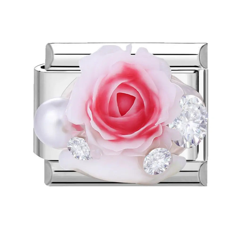 Stainless Steel Jewelry Charms with Floral and Butterfly Designs - Red Flower / 1x0.9cm - Gifts for All Occasions