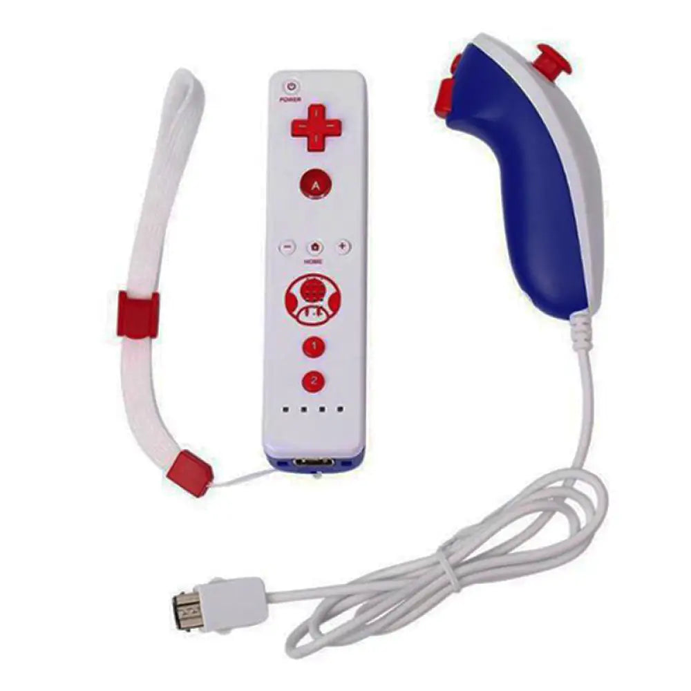 Wii Motion Controller Gamepad Set with Built-In Accelerator Left & Right Handles USB Wired - Gaming Electronics