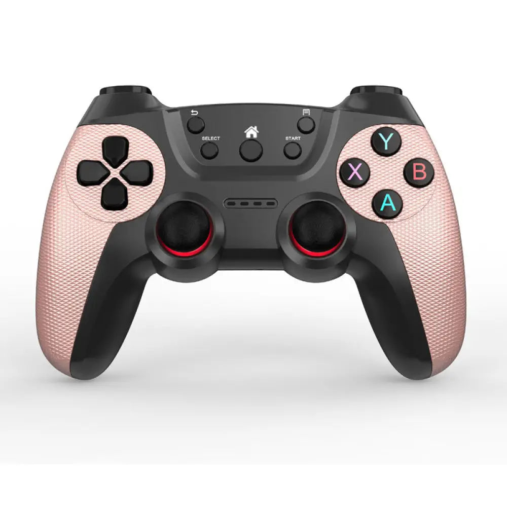Wireless Game Controller 2.4G Bluetooth Gamepad for Android PC PS3 TV Steam with Turbo - Rose Gold USB Type-C Micro
