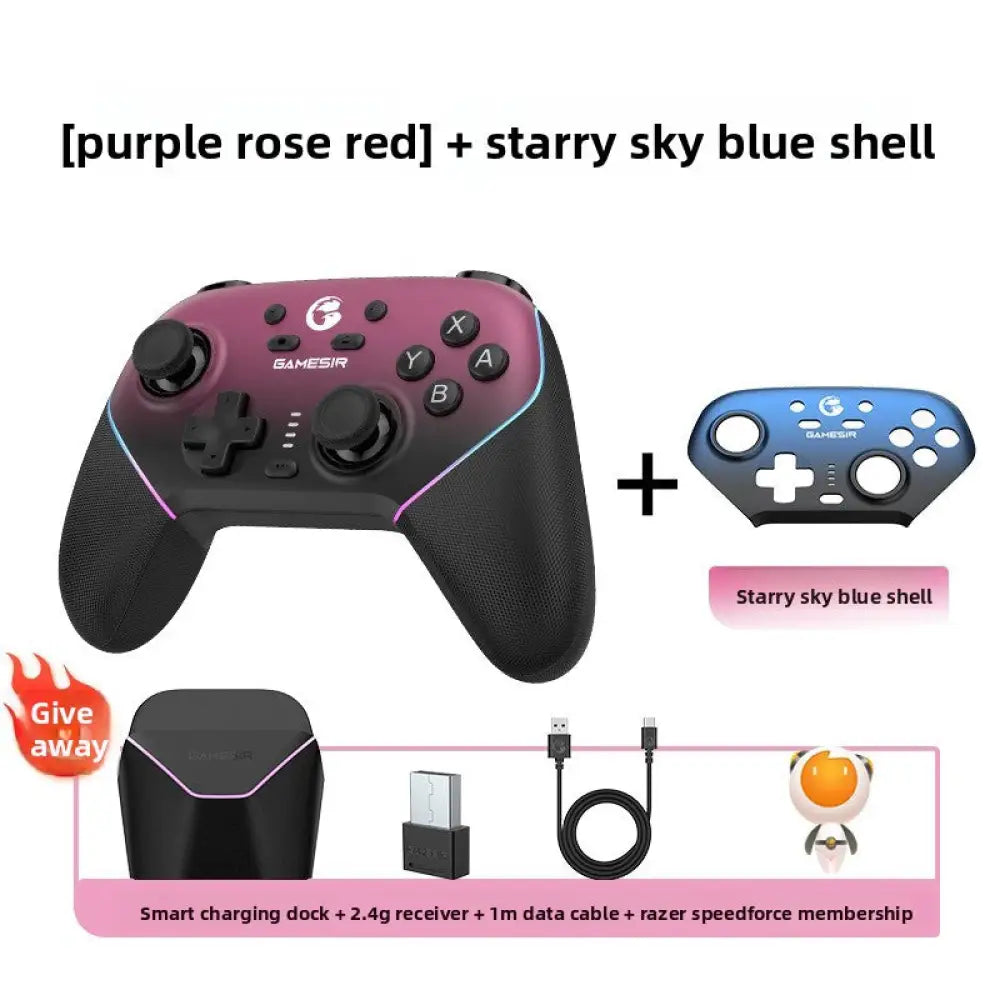 Wireless Gaming Controller with Bluetooth & 2.4G Macro Programming Motion Sensing & Interchangeable Faceplates