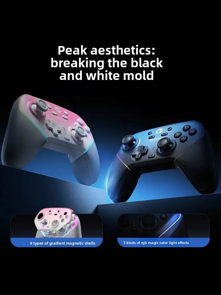 Wireless Gaming Controller with Bluetooth & 2.4G Macro Programming Motion Sensing & Interchangeable Faceplates