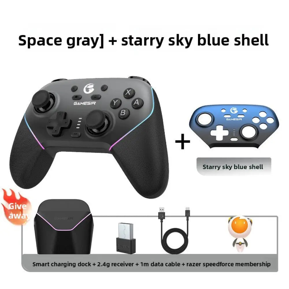 Wireless Gaming Controller with Bluetooth & 2.4G Macro Programming Motion Sensing & Interchangeable Faceplates