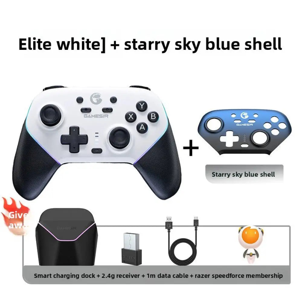 Wireless Gaming Controller with Bluetooth & 2.4G Macro Programming Motion Sensing & Interchangeable Faceplates