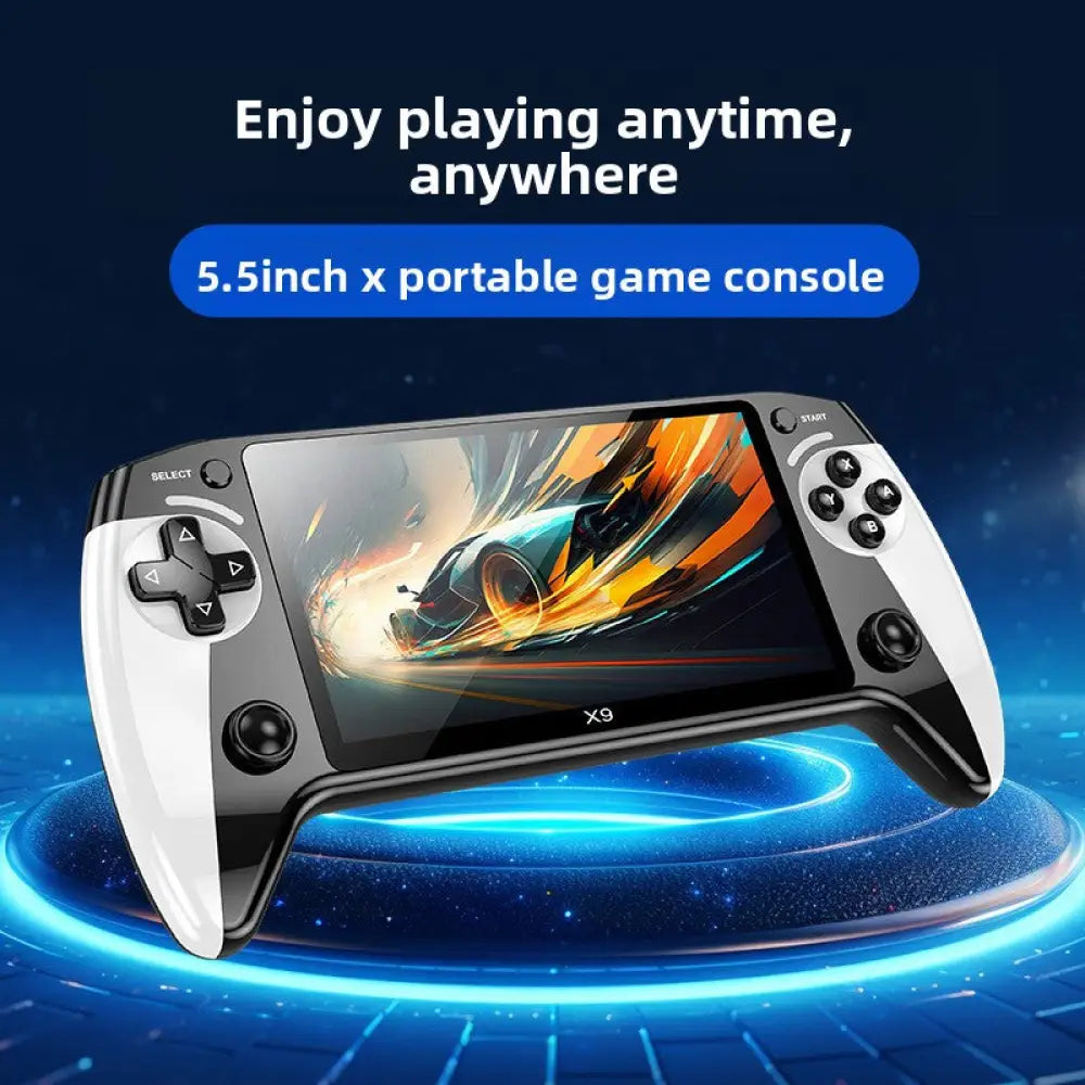 X9 5.5-Inch Retro Handheld Game Console - 8-in-1 Simulator with MP4 Video Player & AV Output - X9 black and white